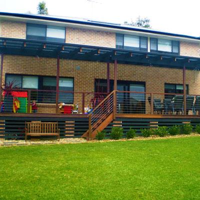 Large deck for outdoor entertainment/ child's play area