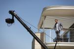 On location filming the Brighton Sixties house.
