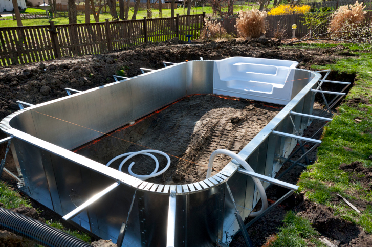Excavating for a swimming pool