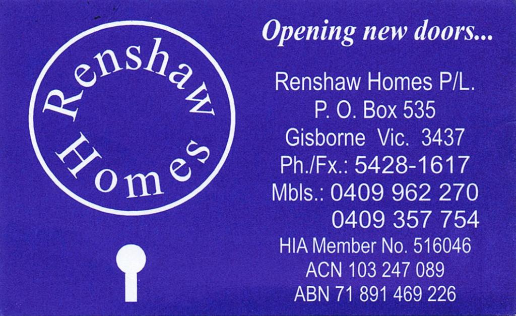 Renshaw Homes Pty Ltd Renshaw Homes Pty Ltd